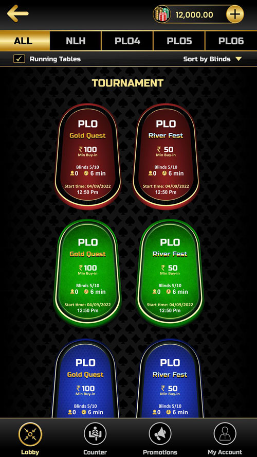 Playing Poker Table