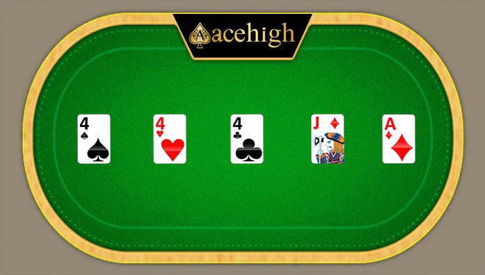 three of a kind acehigh poker